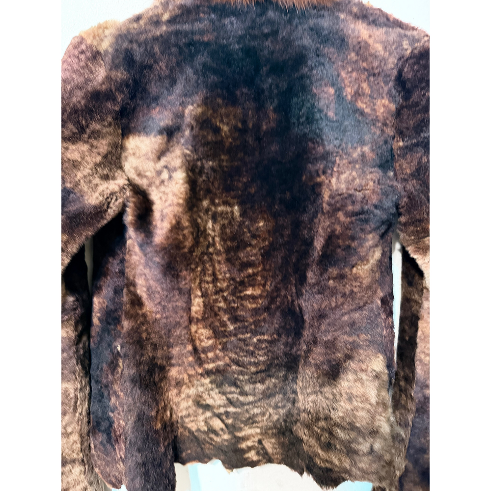 L’Impasse vintage luxury leather and fur jacket in Brown - Picture 2 of 6